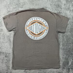 Vintage Independent Skate Truck Shirt Men M BUILT TO GRIND Gray Crew Neck Skater